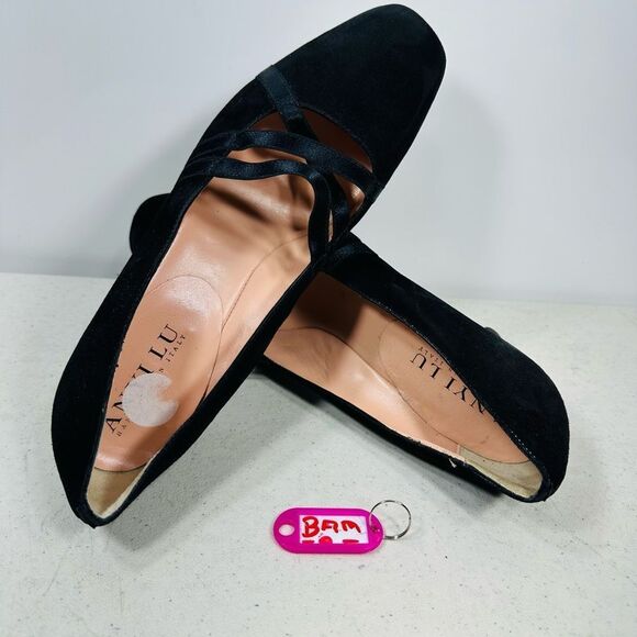 Anyi Lu Italy Real Suede Leather Heels Size US 9 Euro 39.5 - Picture 1 of 7